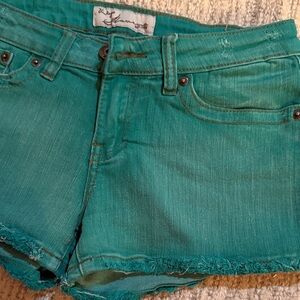 Vintage Havana Teal Jean Shorts